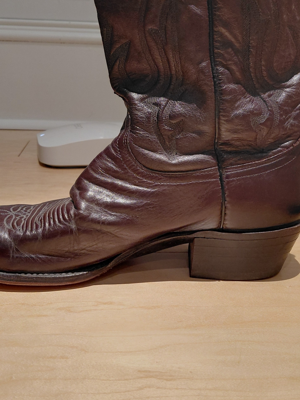 Lucchese Men's Dark Brown Leather Western Boots - Picture 3 of 8